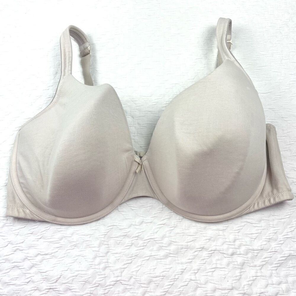 Cacique 44DDD nude tshirt bra beige tan